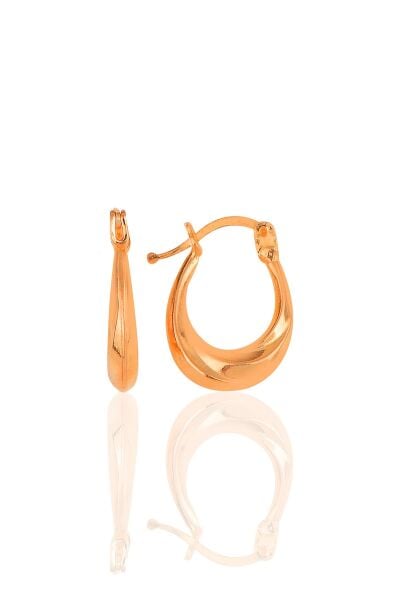 Gümüş rose u model dalgalı şarnel halka küpe  SGTL11555ROSE