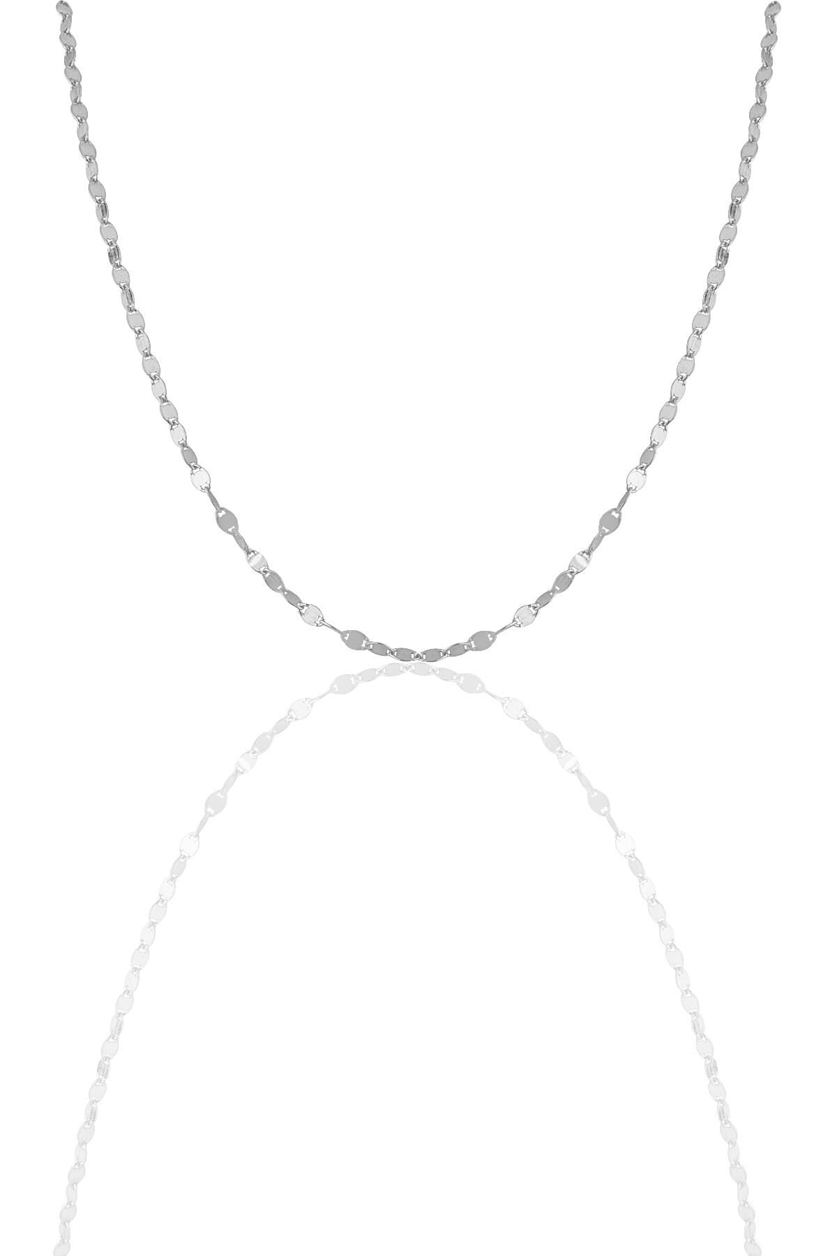 Gümüş mekik pullu kolye SGTL11630 Gümüş - 50 cm