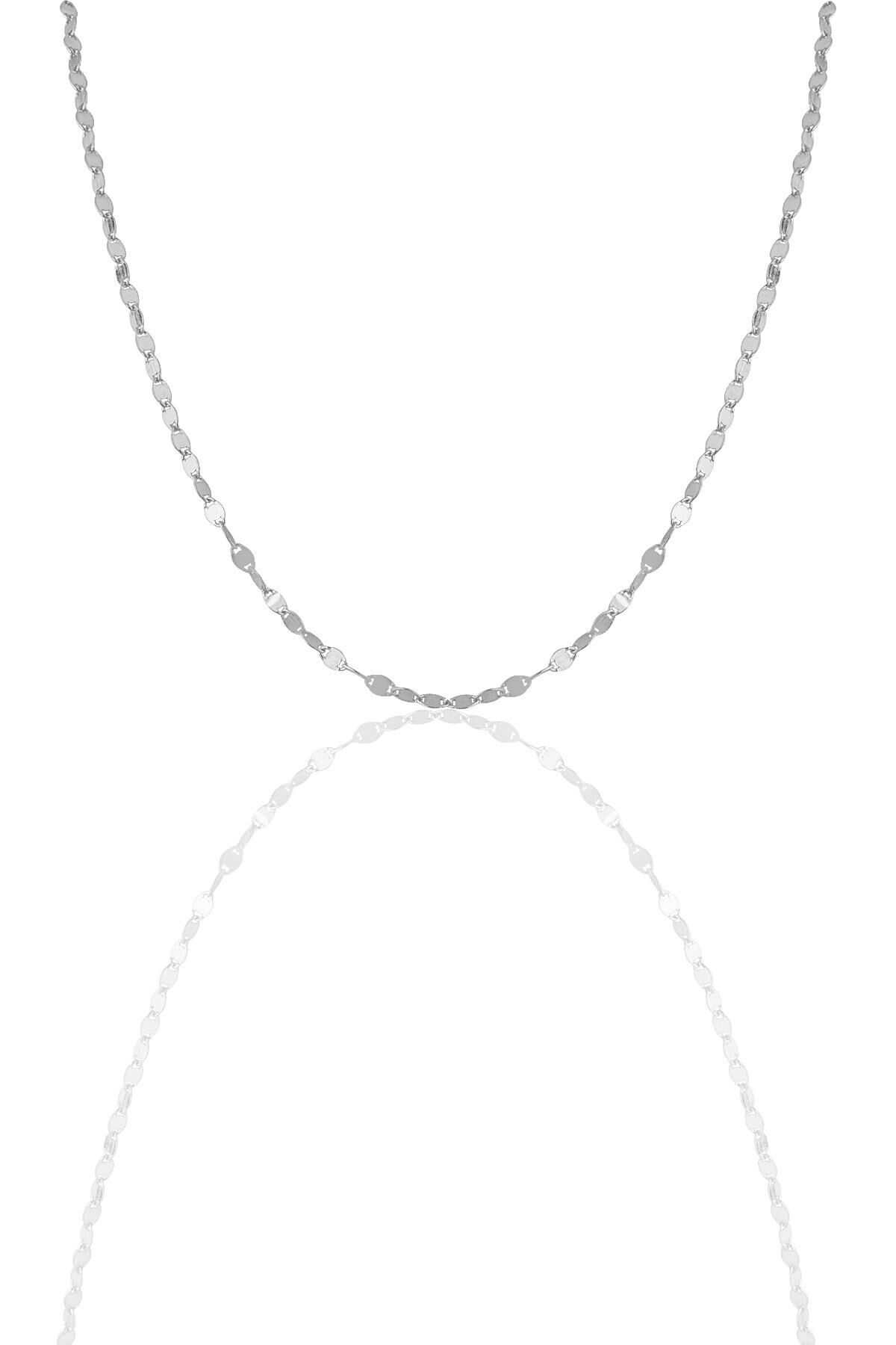 Gümüş mekik pullu kolye SGTL11630 Gümüş - 55 cm