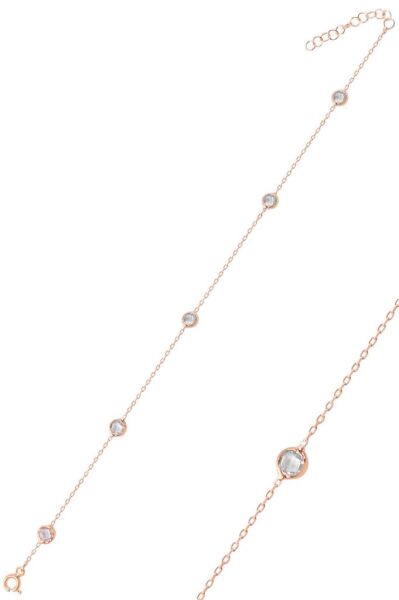 Gümüş rose sıra taşlı halhal SGTL10857ROSE