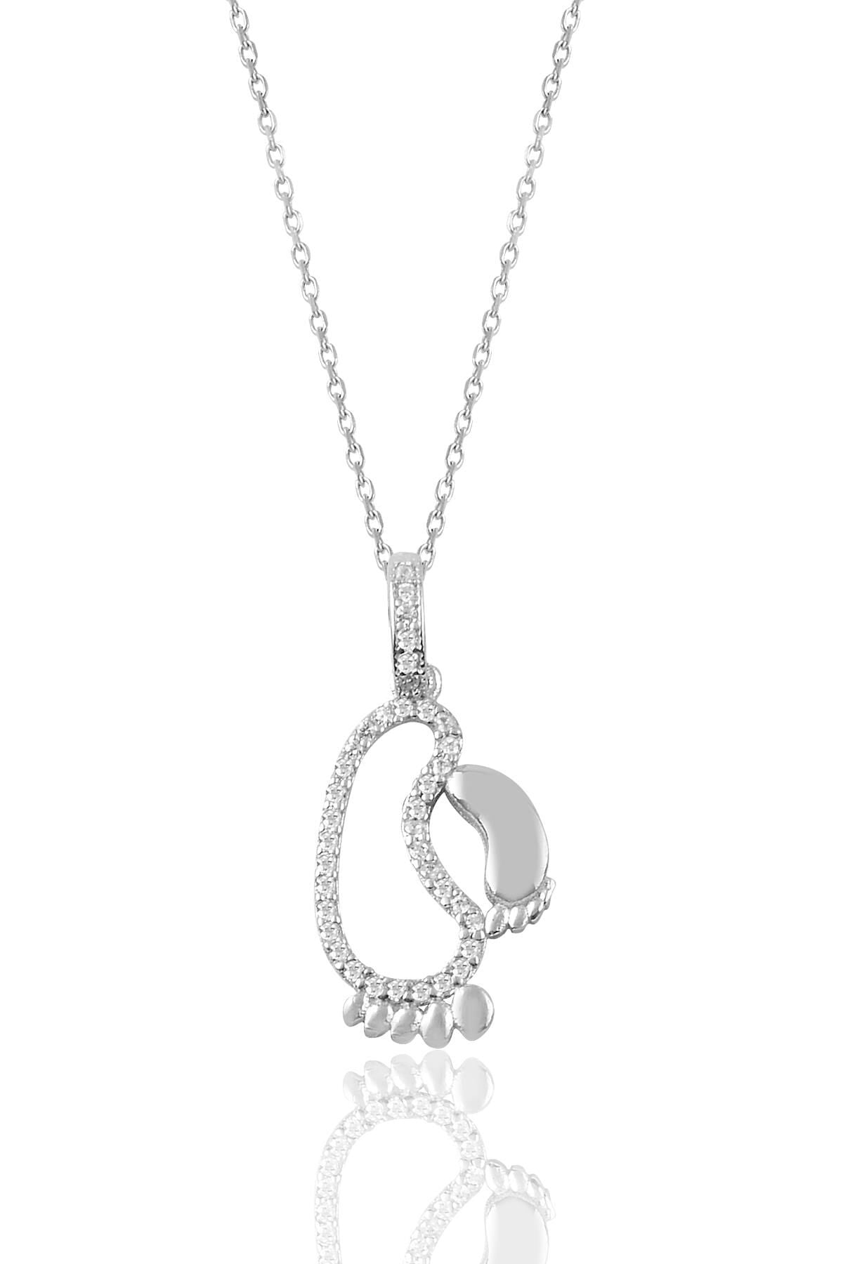 Gümüş zirkon taşlı ilk adım kolye SGTL9116