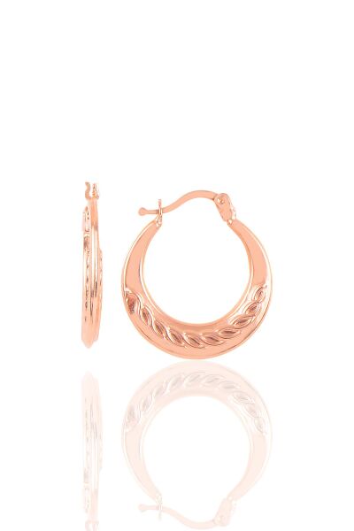 Gümüş  orta boy örgü modeli şarnel küpe Rose