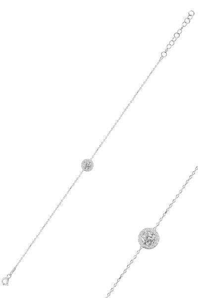 Gümüş rodyumlu pırlanta montürlü kolye bileklik ve küpe gümüş üçlü  set  SGTL10600PIRLANTA