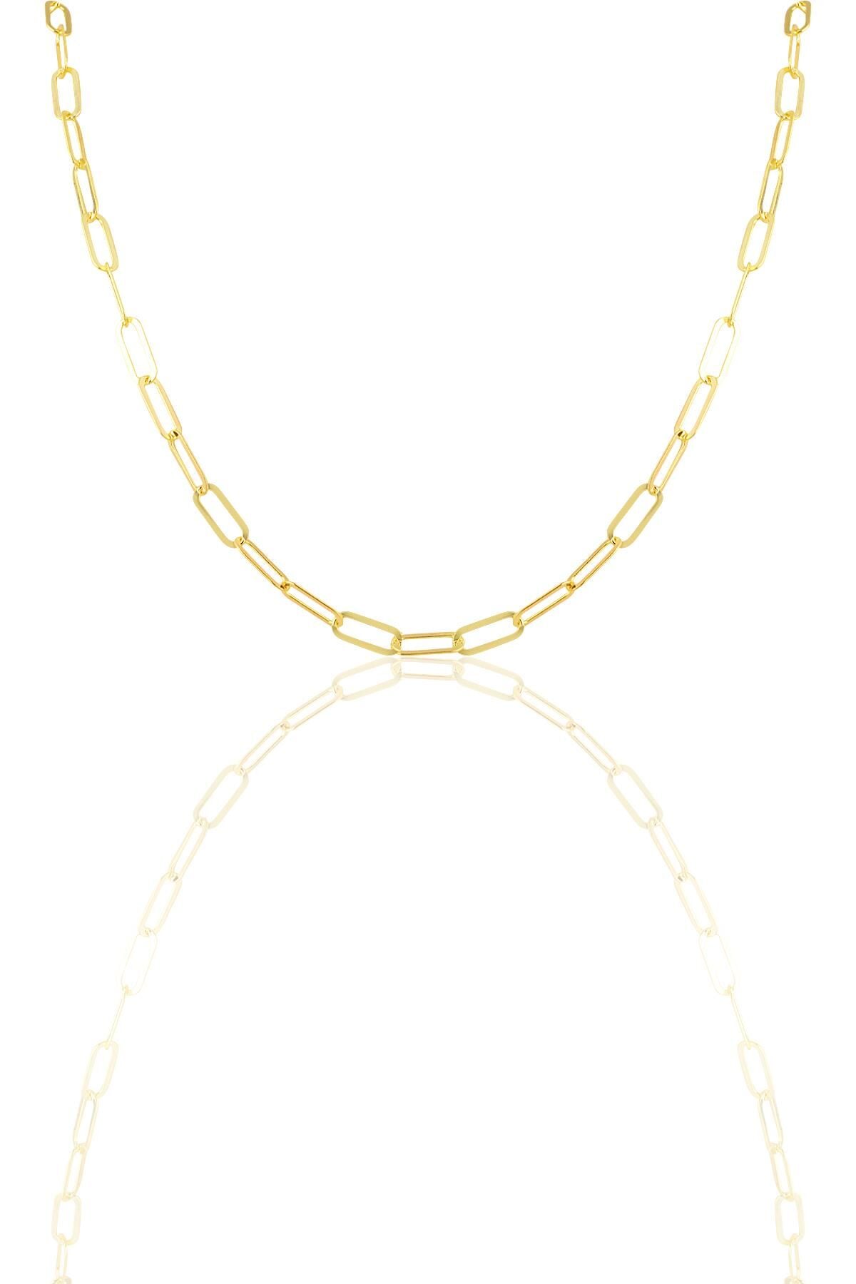 Gümüş  ataç zincir. SGTL11629 Altın - 50 cm