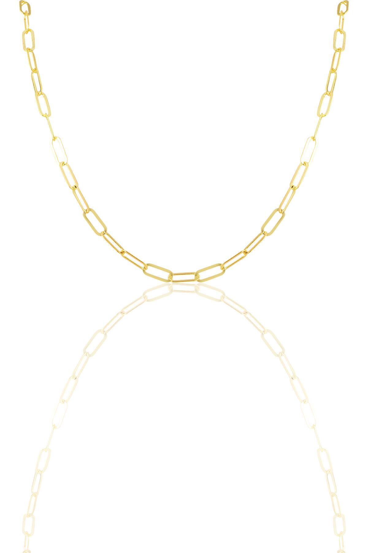 Gümüş  ataç zincir. SGTL11629 Altın - 50 cm