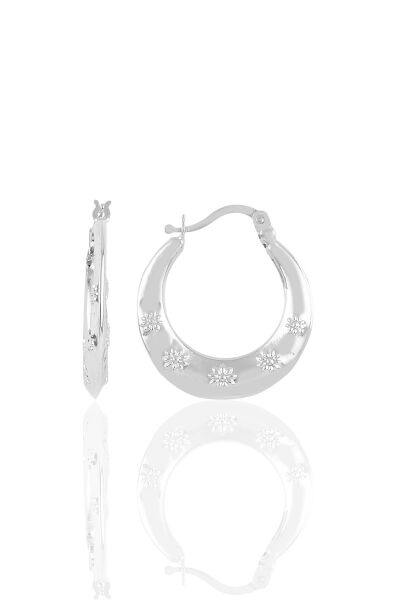 Gümüş çiçekli şarnel küpe SGTL10347