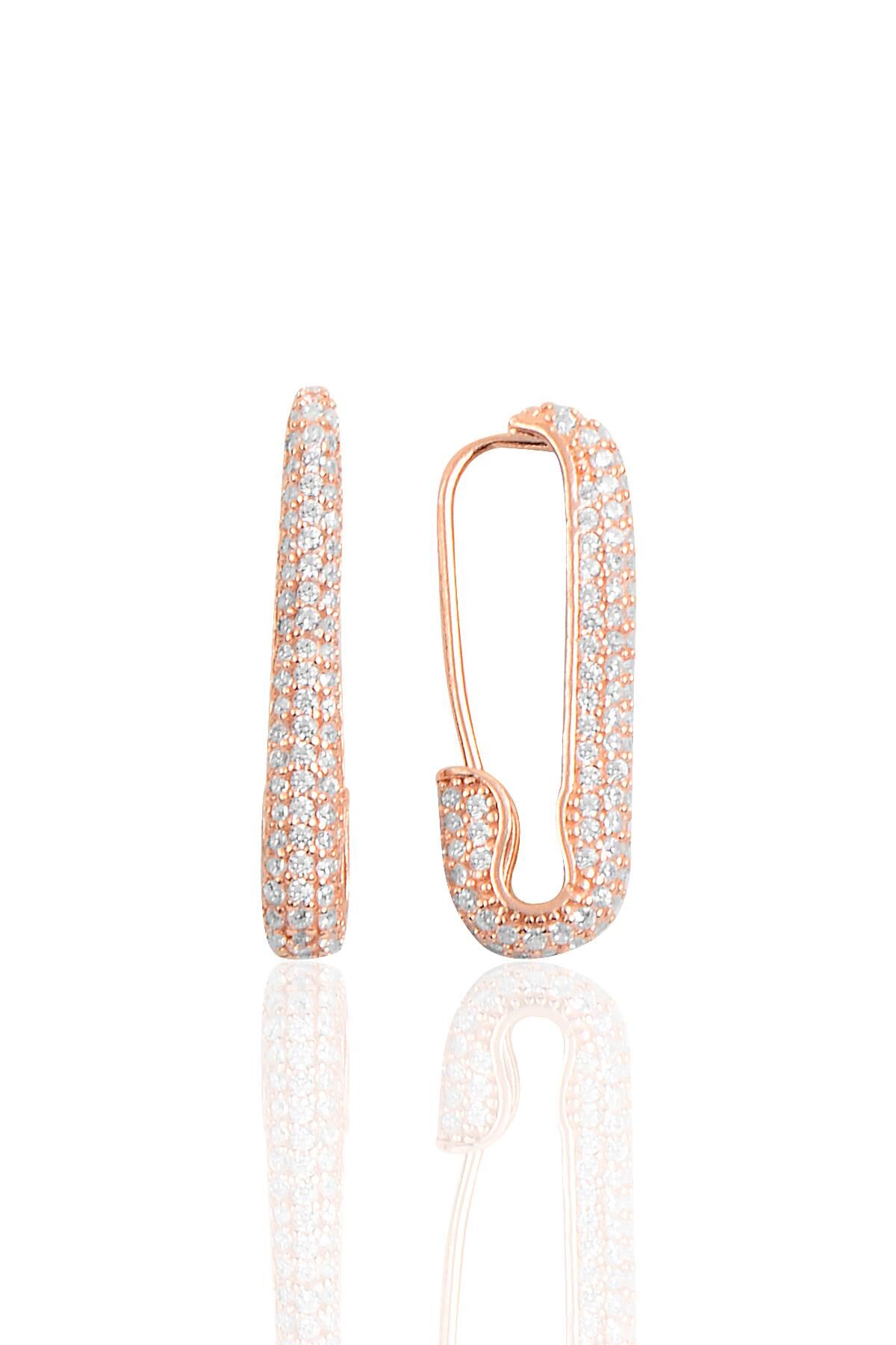 Gümüş firkete çengel küpe SGTL10145ROSE