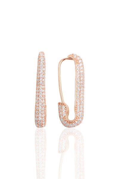 Gümüş firkete çengel küpe SGTL10145ROSE