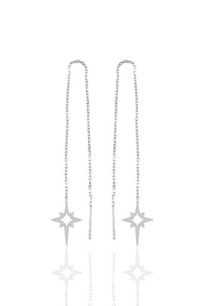 Gümüş rodyumlu kutup yıldızı gümüş zincir küpe SGTL10607RODAJ