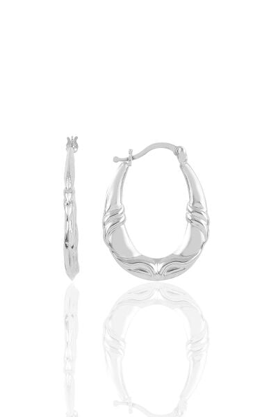 Gümüş altın yaldızlı oval şarnel küpe