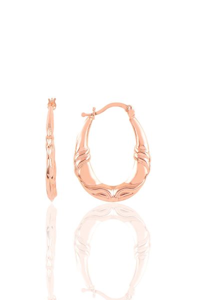 Gümüş altın yaldızlı oval şarnel küpe SGTL10348