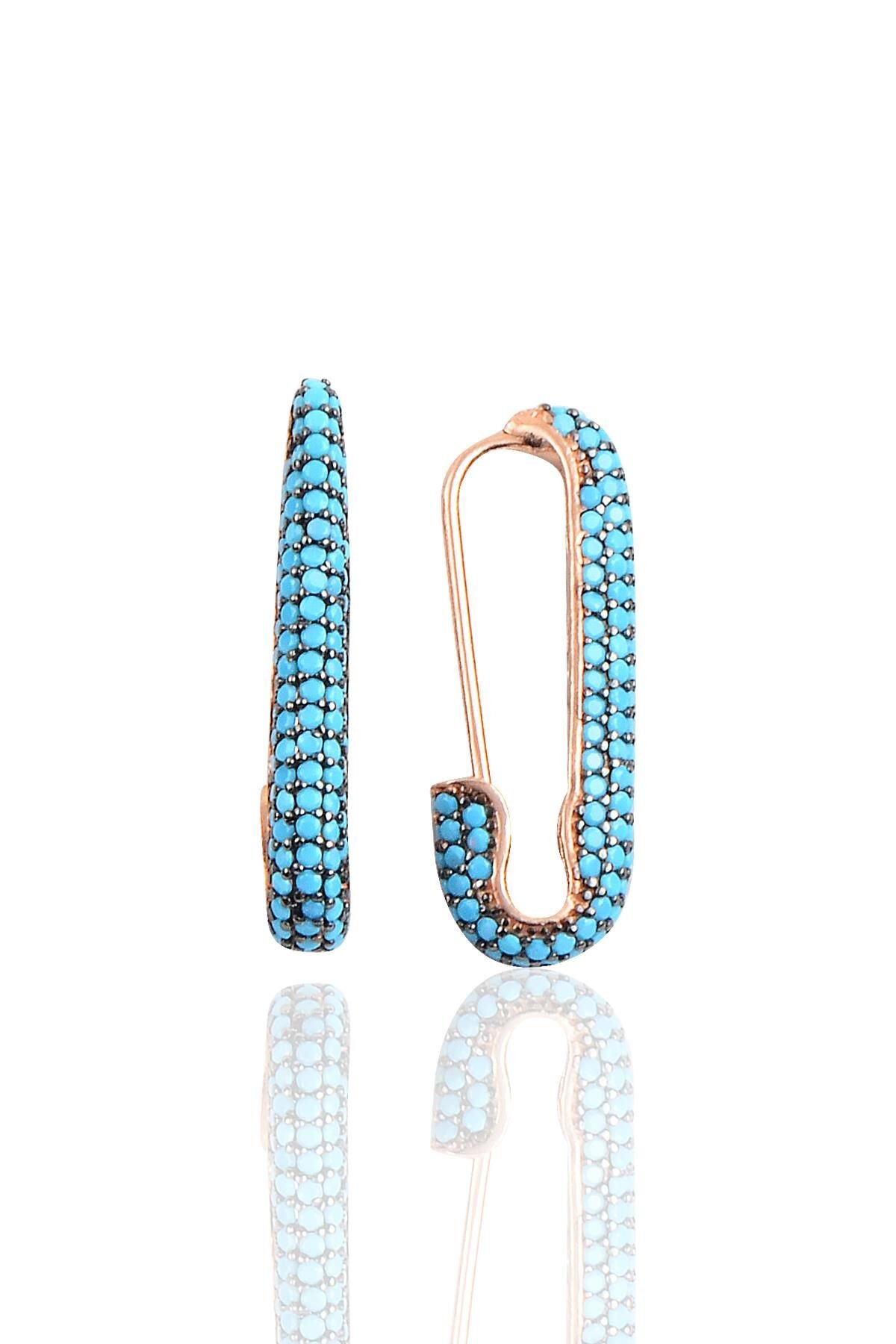 Gümüş firkete çengel küpe SGTL10145TURKUAZ