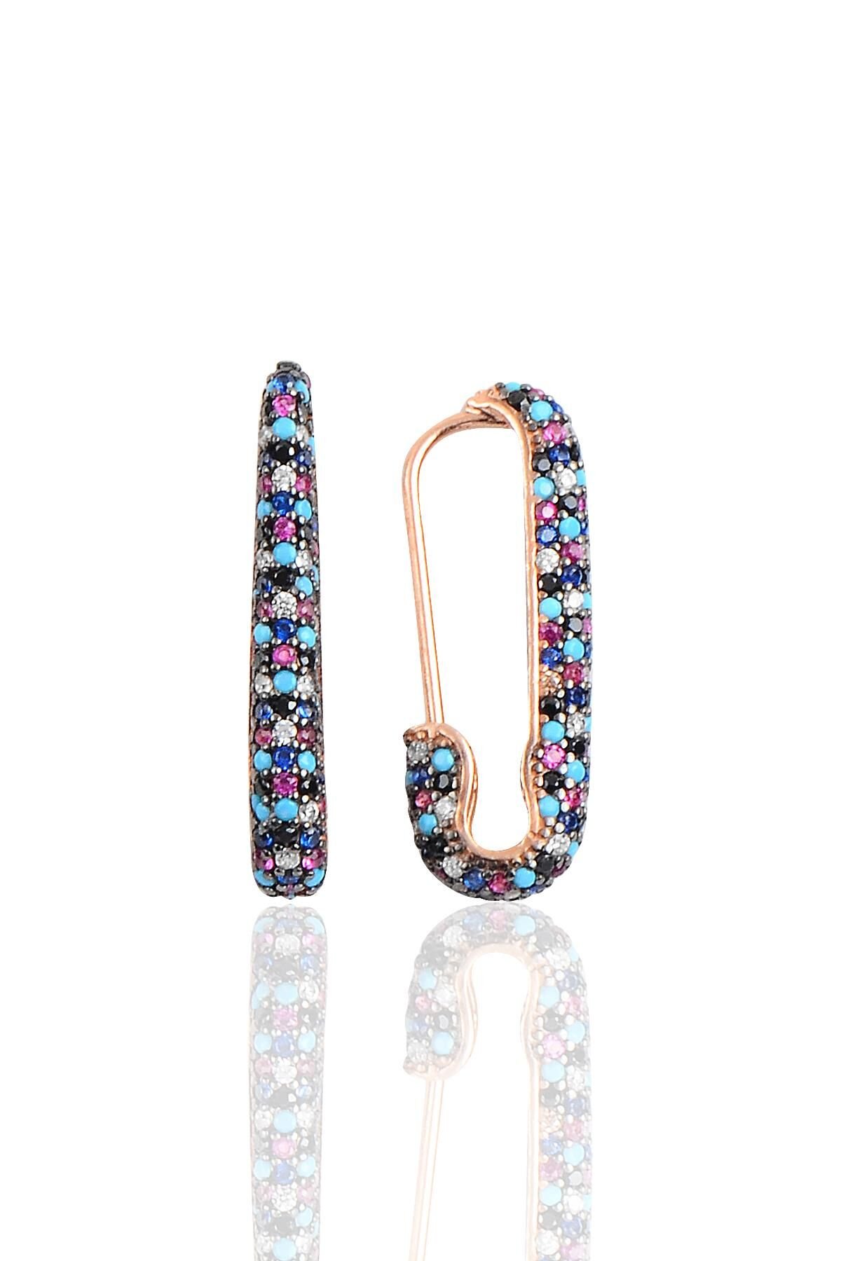 Gümüş firkete çengel küpe SGTL10145MİX