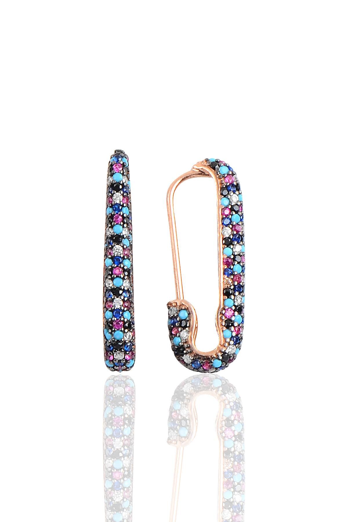 Gümüş firkete çengel küpe SGTL10145MİX