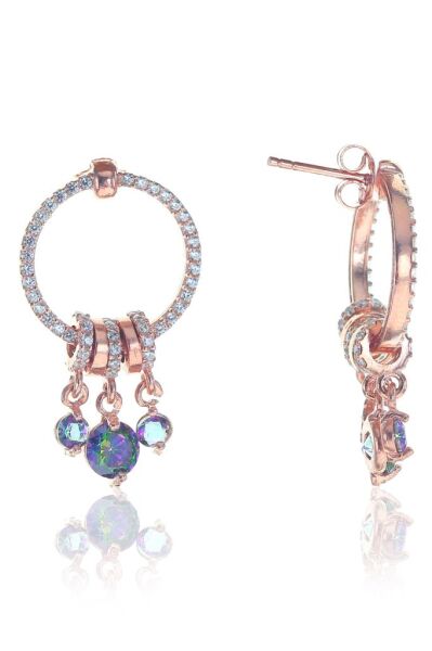 Mistik topaz taşlı ring küpe SGTL8231