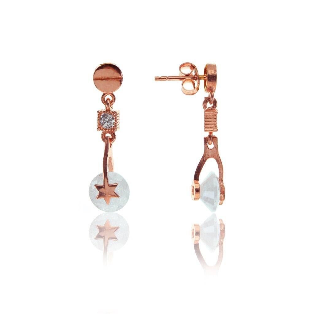 Kristalize taşlı yıldız küpe SGTL7664