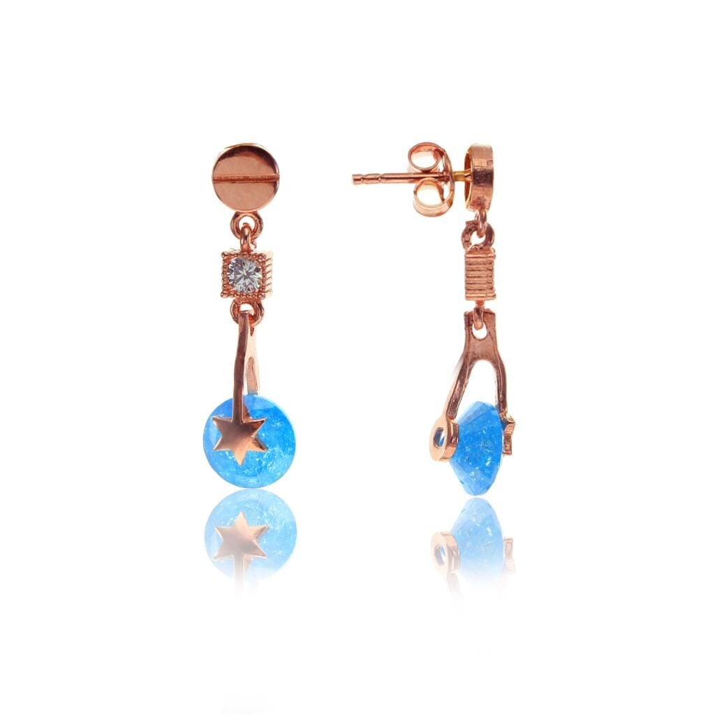 Kristalize taşlı yıldız küpe SGTL7666