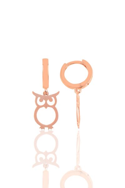 Gümüş baykuş küpe Rose