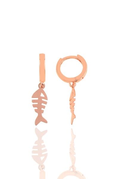 Gümüş  balık kılçığı küpe