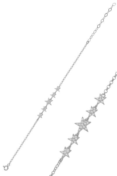 Gümüş rodyumlu zirkon taşlı kayan yıldızlar bileklik  SGTL12765RODAJ