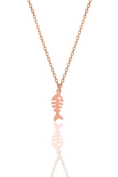Gümüş rose balık kolye SGTL12016ROSE