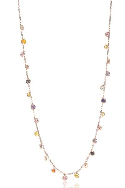 Rose renkli taşlı kolye SGTL8241
