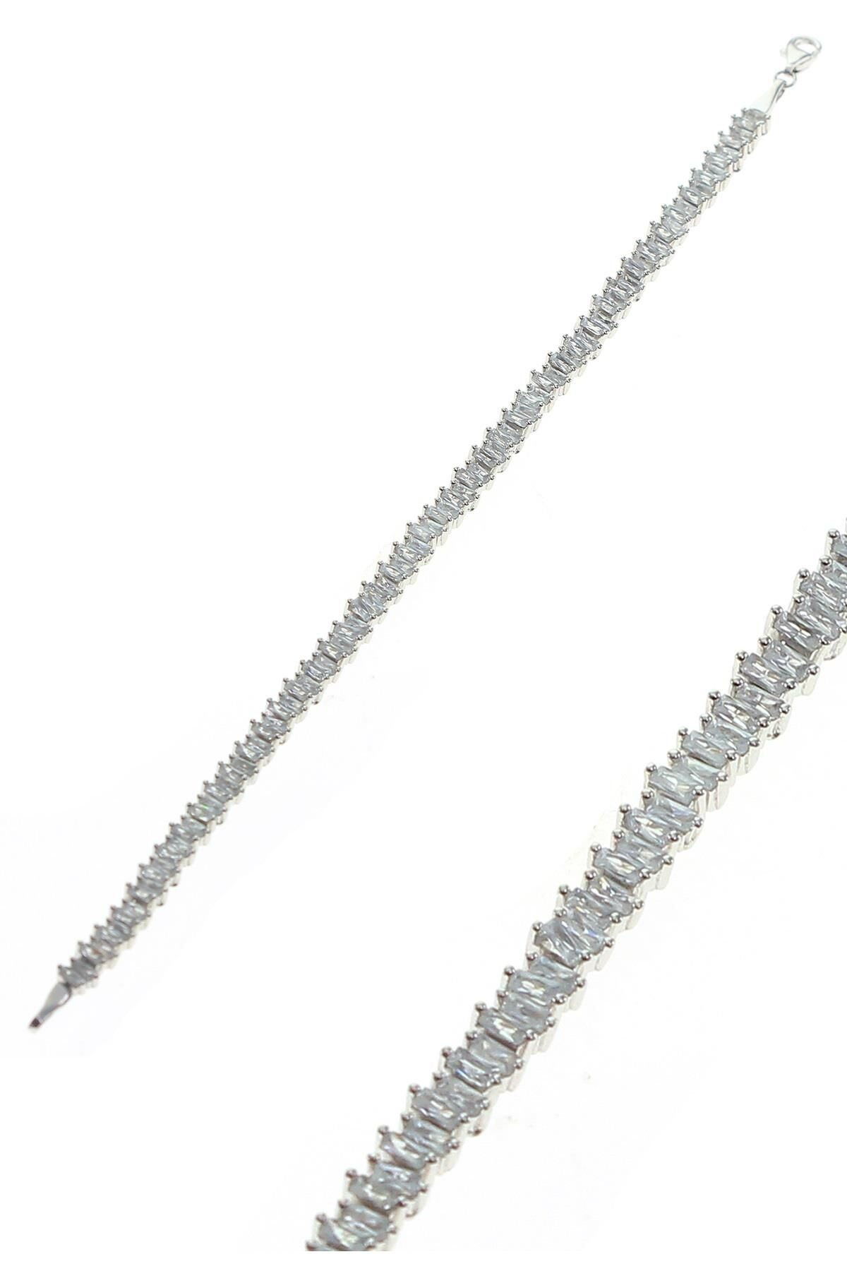 Gümüş baget taşlı bileklik SGTL8779