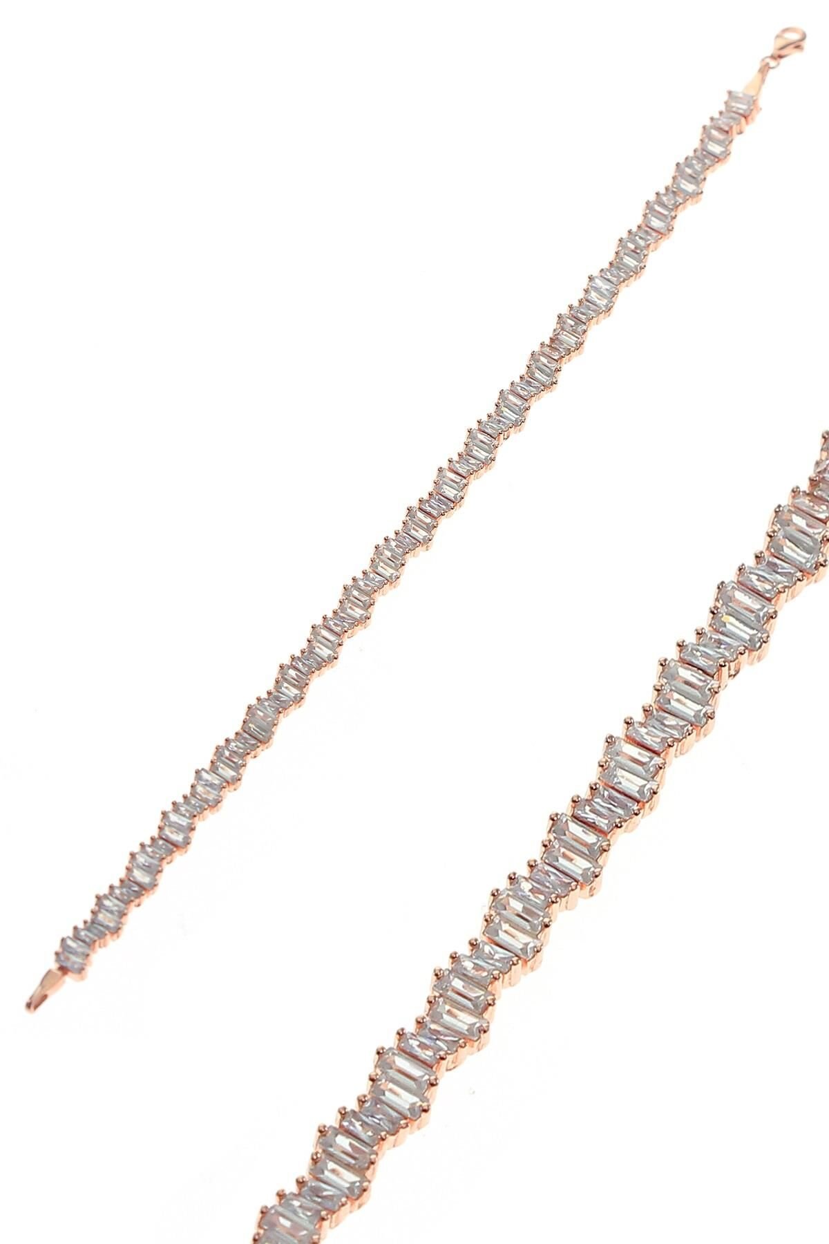 Gümüş baget taşlı bileklik SGTL8780