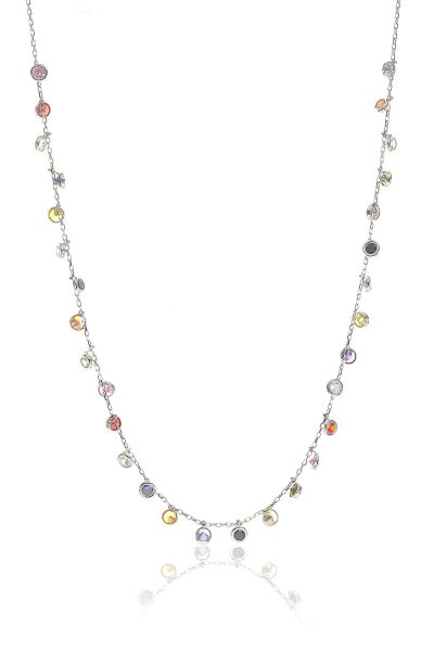 Rodyumlu renkli taşlı ikili takım SGTL8244