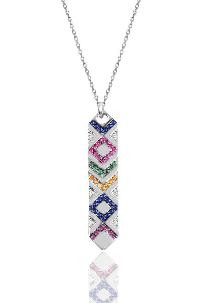 Gümüş rodaj kilim kolye SGTL10155RODAJ