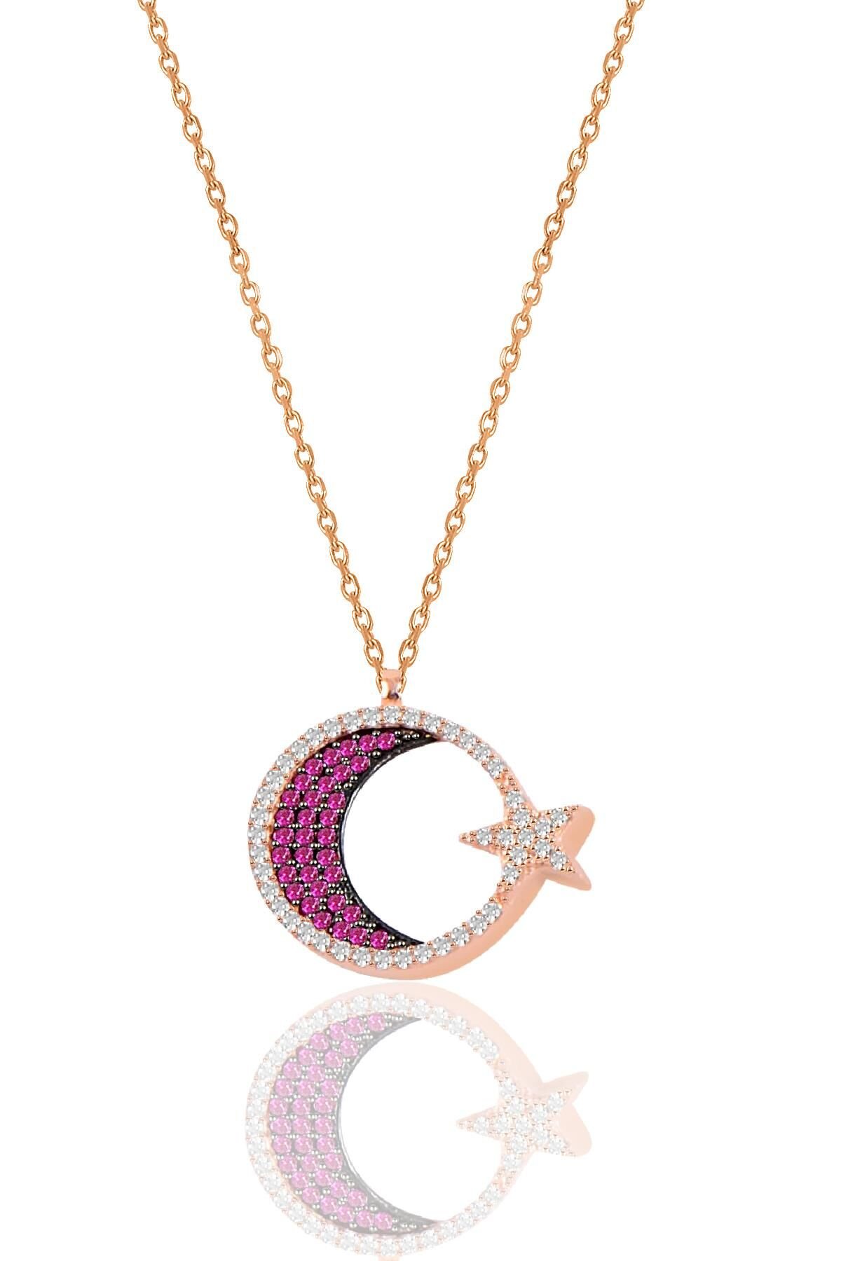 Zirkon Taşlı Ayyıldız Kolye SGTL6864