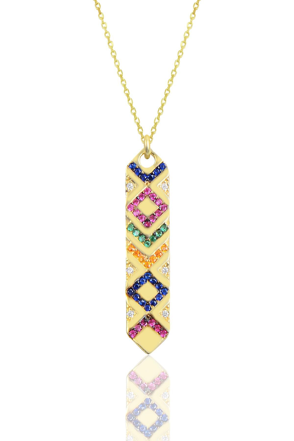 Gümüş gold kilim kolye SGTL10155GOLD