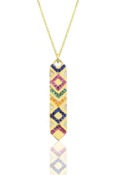 Gümüş gold kilim kolye SGTL10155GOLD