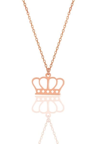 Gümüş rose taç kolye SGTL12003ROSE