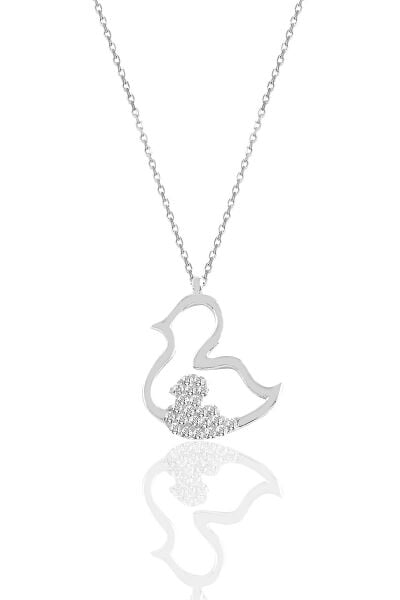 Gümüş rodyumlu zirkon taşlı civciv kolye SGTL10377CIV