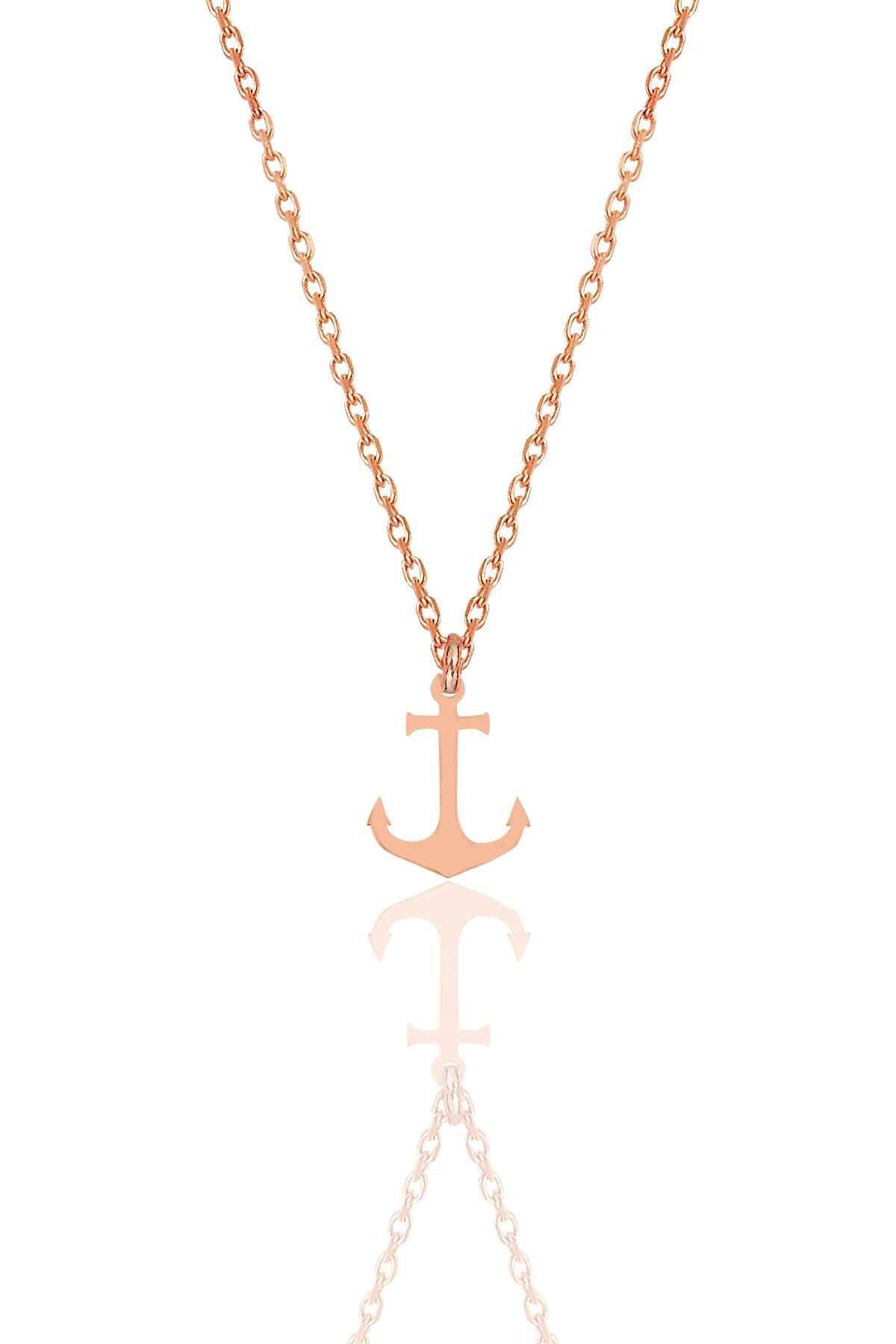 Gümüş rose çapa kolye SGTL12002ROSE