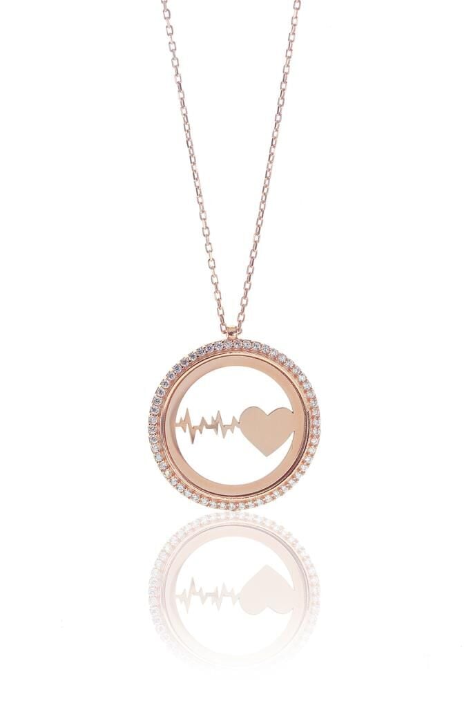 Çerçeveli kalp ritmi kolye SGTL8251