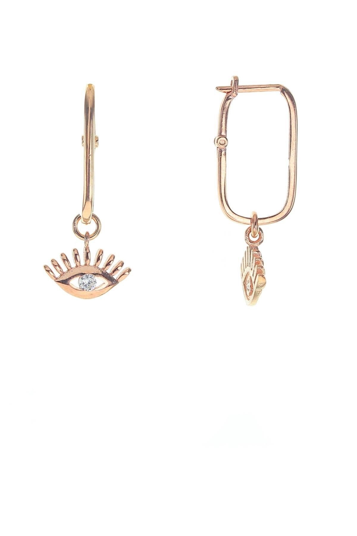 Gümüş göz modeli zirkon taşlı göçmen küpe SGTL8794