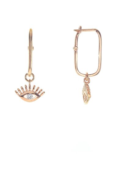 Gümüş göz modeli zirkon taşlı göçmen küpe SGTL8794