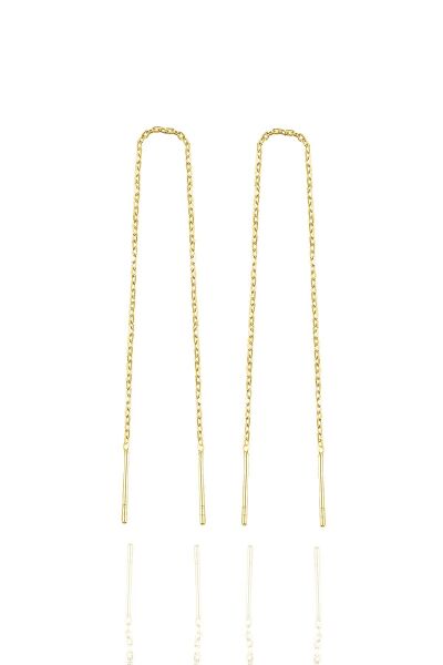 Gümüş altın yaldızlı zincir küpe SGTL10351GOLD