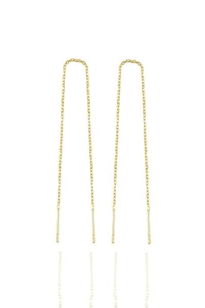 Gümüş altın yaldızlı zincir küpe SGTL10351GOLD