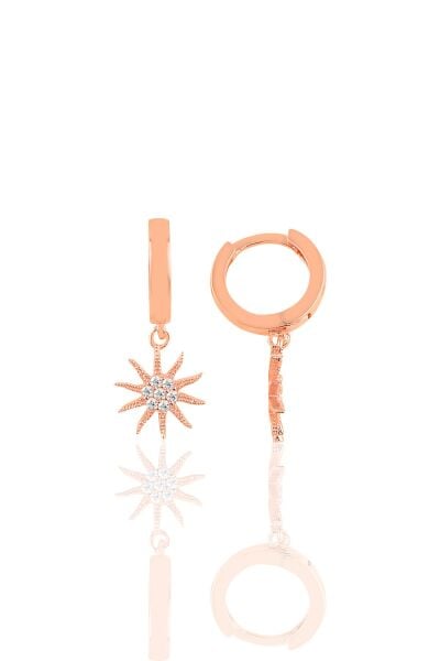 Gümüş   zirkon taşlı güneş küpe