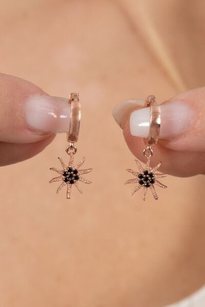 Gümüş   zirkon taşlı güneş küpe