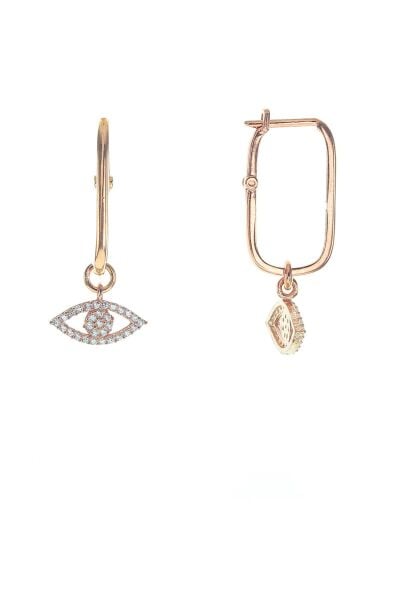 Gümüş göz modeli zirkon taşlı göçmen küpe SGTL8796