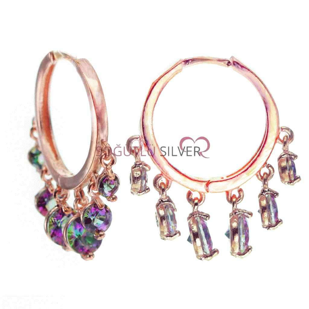 mistik topaz taşlı shakira küpe SGTL7280