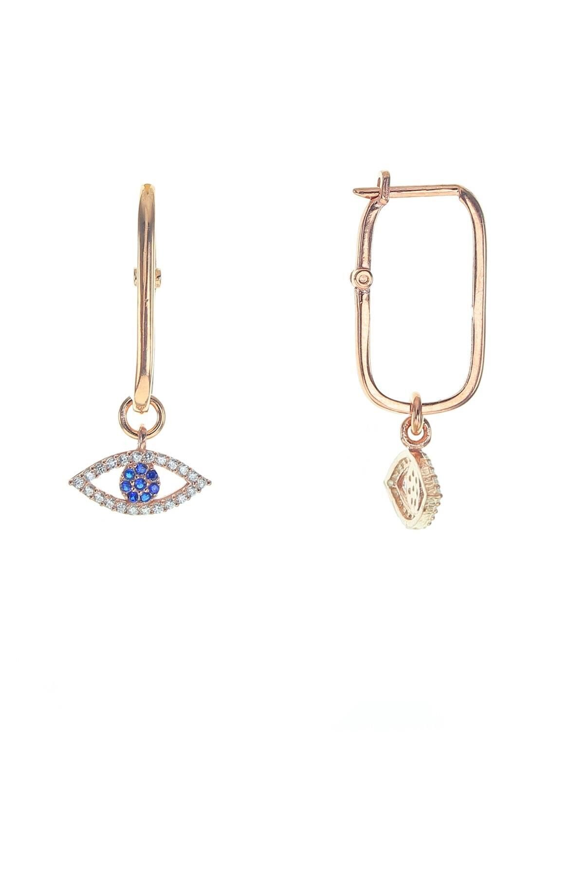 Gümüş göz modeli zirkon taşlı göçmen küpe SGTL8798