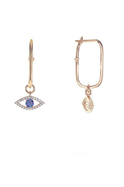 Gümüş göz modeli zirkon taşlı göçmen küpe SGTL8798