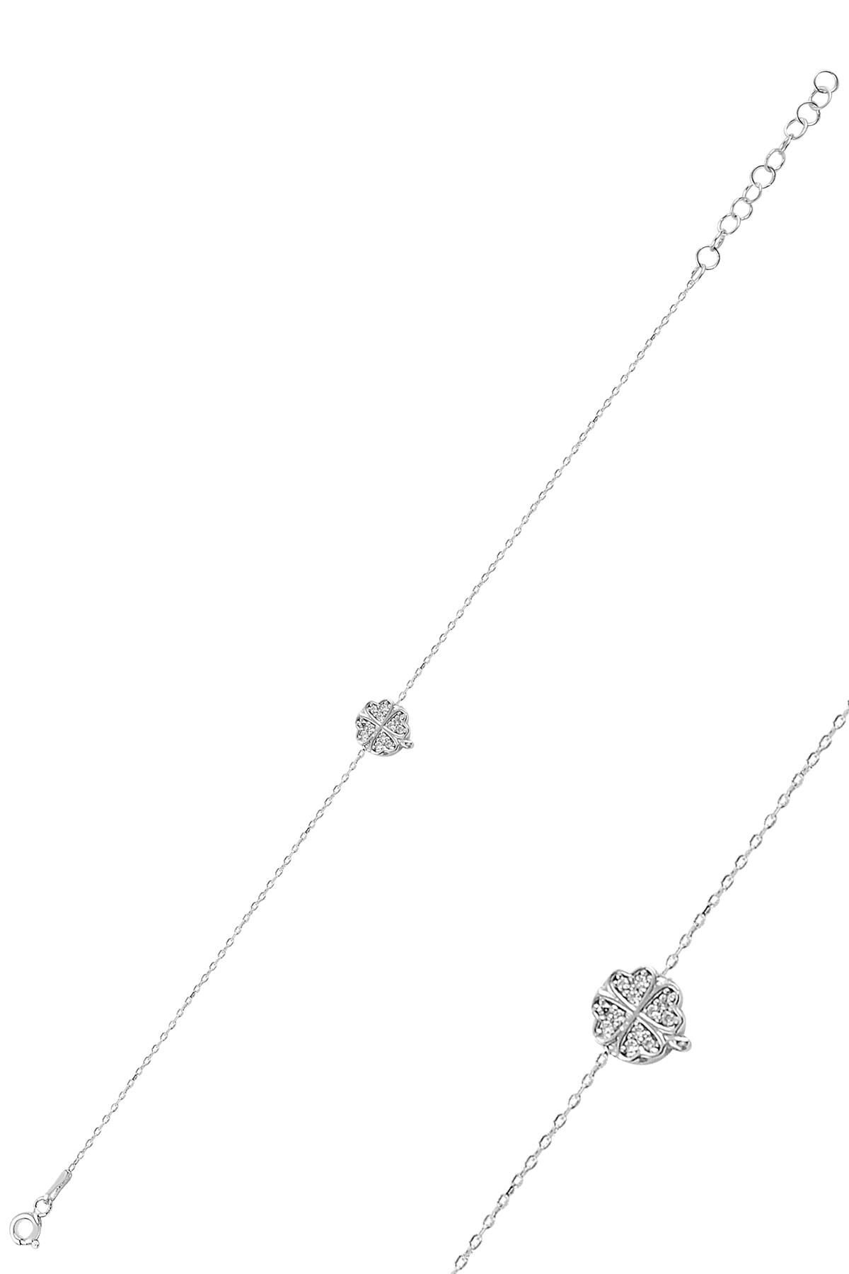 Gümüş yonca bileklik SGTL10159YNC