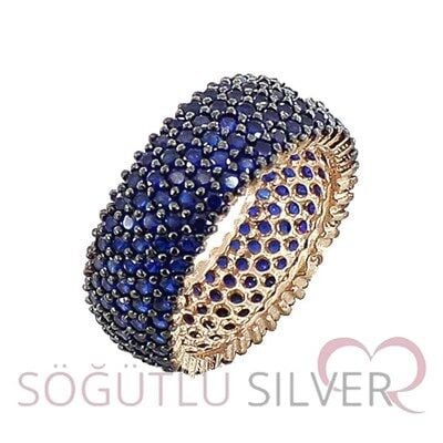 safir taşlı 5 sıra tamtur yüzük SGTL2758