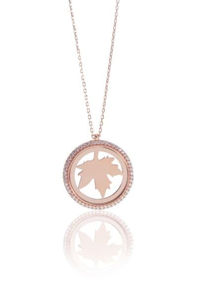 Çerçeveli Çınar yaprağı kolye SGTL8260